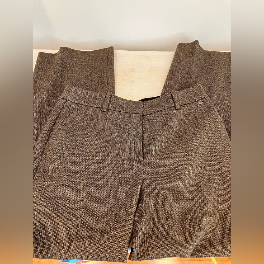 Brown and black herringbone Trina Turk Trousers